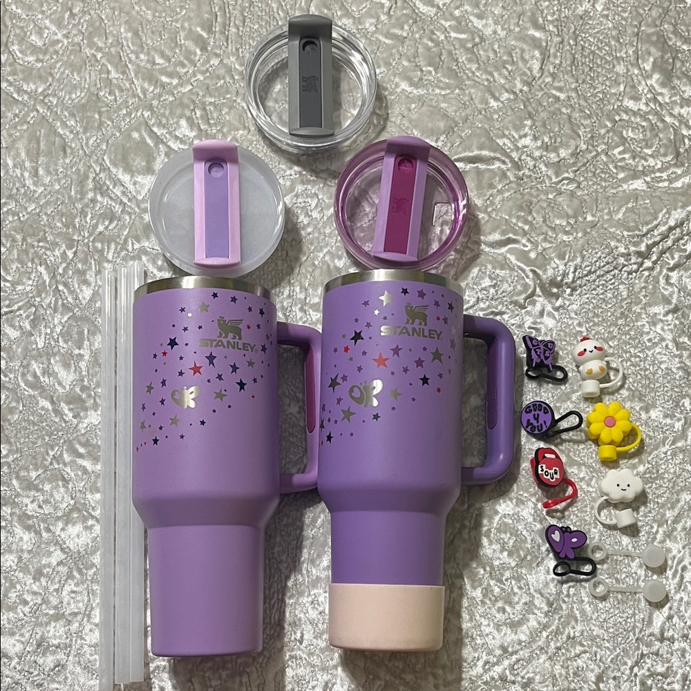 Stanley Olivia Rodrigo Lavender Starry Mugs with Lids and Straws